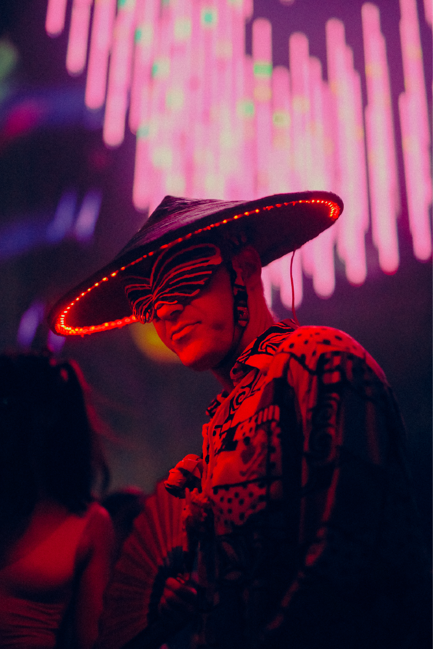 Man dressed up as a manga in Candy World