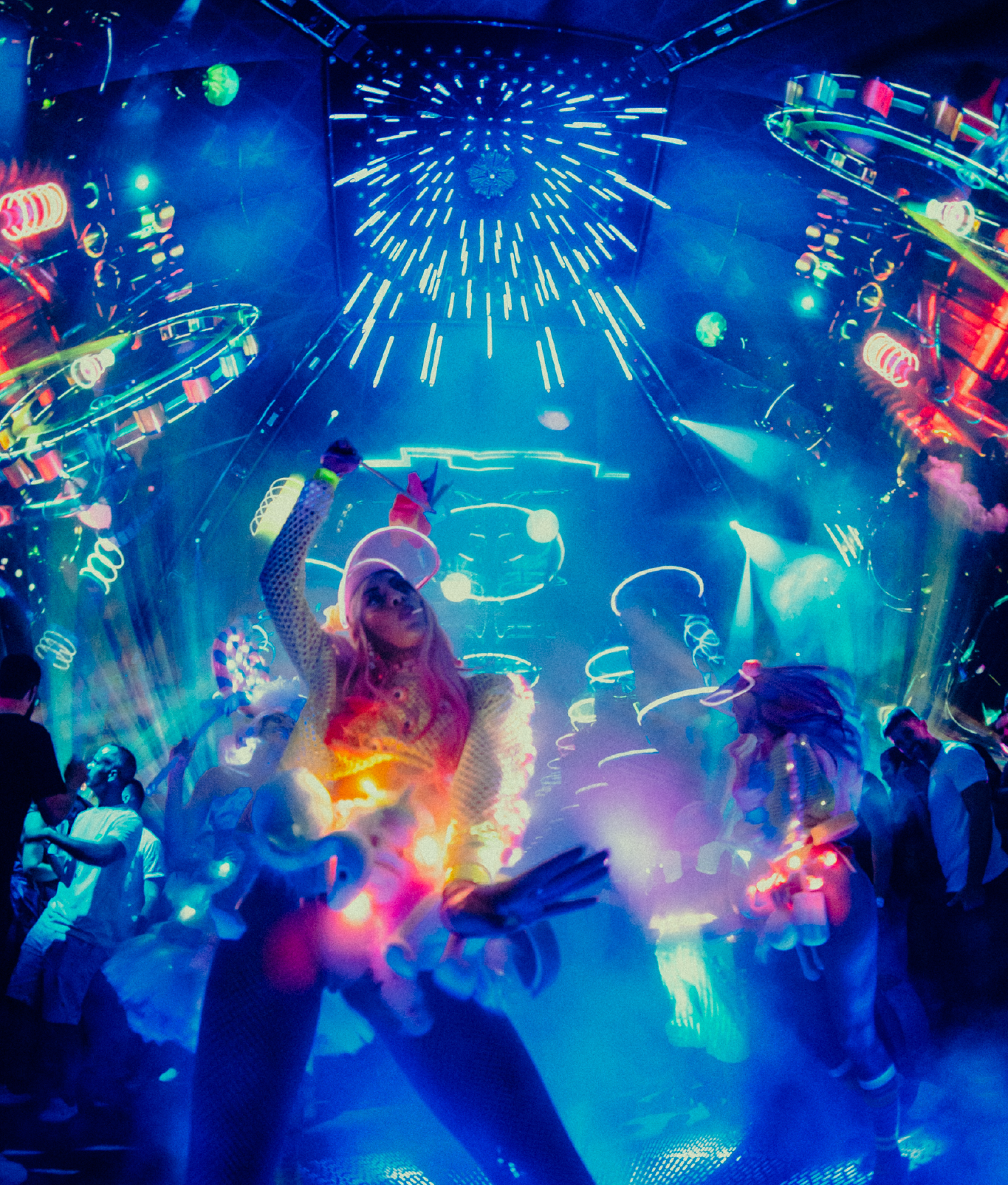 Girl dancing under the apex during Candy World