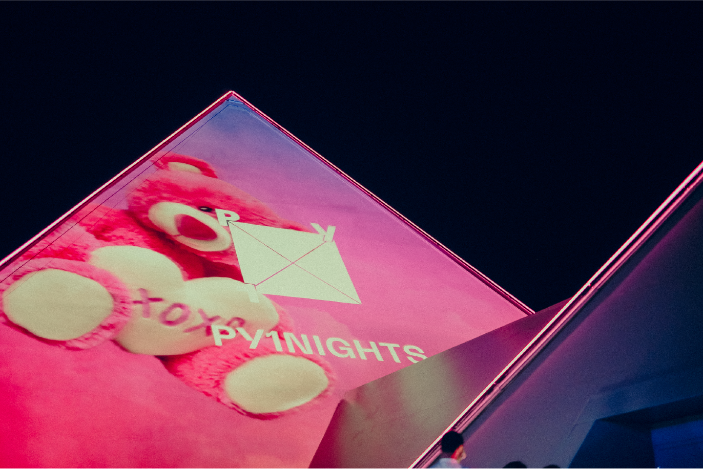 Candy World projections on the PY1 Pyramid